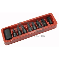 1/2" Galvučių smūginių su antgaliais rinkinys (TORX) 9vnt.