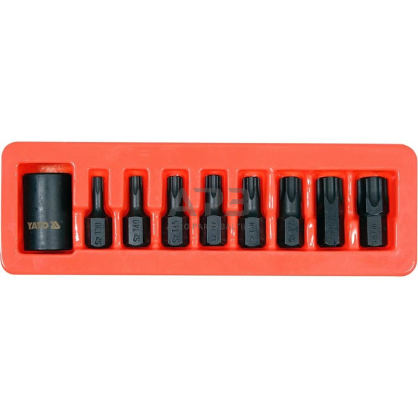 1/2" Galvučių smūginių su antgaliais rinkinys (torx) (9vnt)