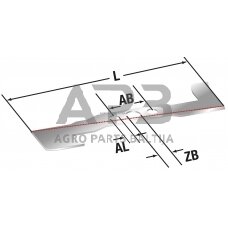 Peilis Efco 510 mm AR 53 PAL, AR 53 PB, AR 53 TAL, AR 53 TALV, AR 53 TB, AR 53 TBV, AR 53 TBX, AR 53 TBXE, AR 53 THX, AR 53 VBX, AR 53 TBXM