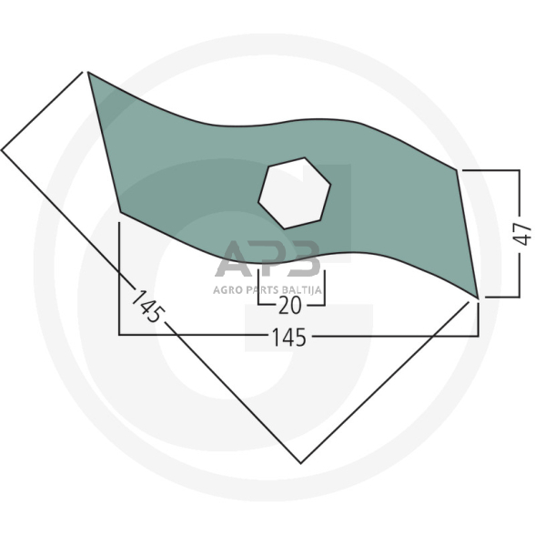 Aeravimo peilis lenktas Cooper 145 mm S 383, S 390, 73838742 1