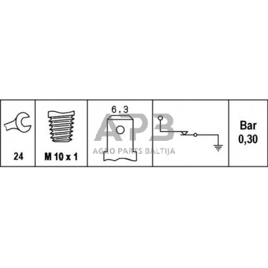 Alyvos slėgio jungiklis 12V, M10x1 Hella 6ZL003259351 5