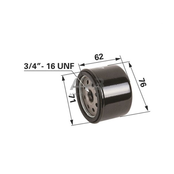 Alyvos filtras Wacker (trumpesnis) (25/30 MIKRONŲ) 62,00 x 76,00 x 71,00 mm, centrinė skylė 19,05 mm 0063111, 5000063111 1