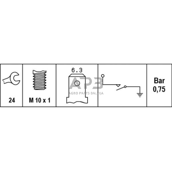 Alyvos slėgio jungiklis 12V, M10x1 Hella 6ZL003259481 4