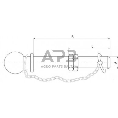 Antgalis priekabos kabliui 1"x 7 1/2" Z992519KR 1