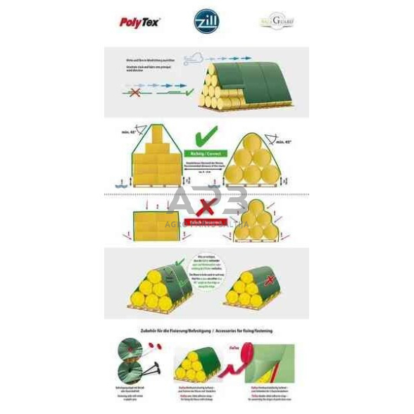 Apsauginis tentas šiaudams ir šienui uždengti 9.8x12.5m PolyTex® DLG 27098125 4