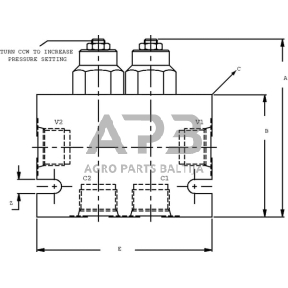 Balansavimo vožtuvas 2X CP4411B0EA451 A12 3/4 , CP4412001