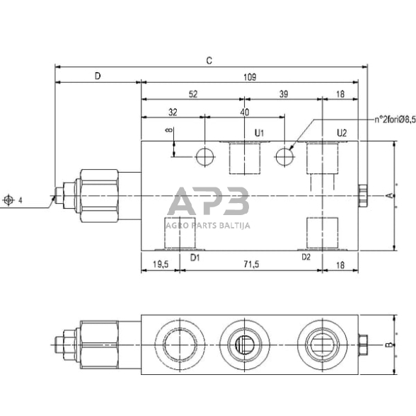 Balansavimo vožtuvas N1116 1/2 G5P4, VOSL10004ST 2