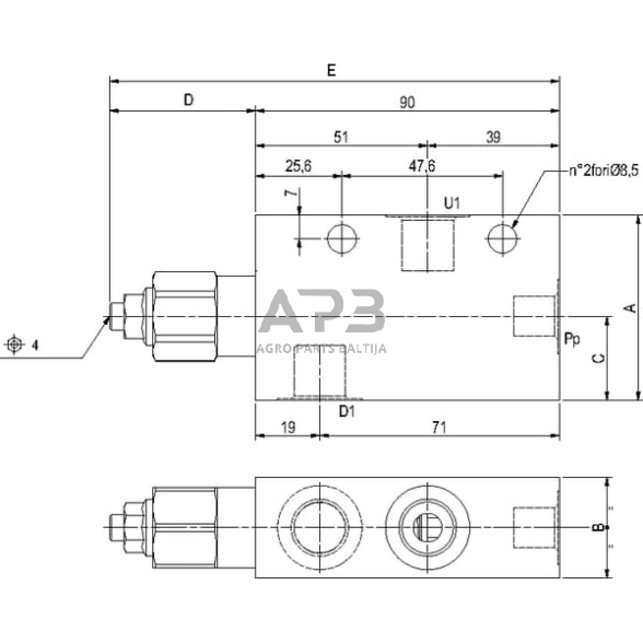 Balansavimo vožtuvas N1116 3/8 G5P4, VOSLP05001ST 2