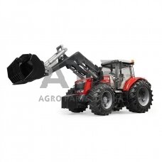 Bruder traktorius Massey-Ferguson 7624 su frontaliniu krautuvu 03047