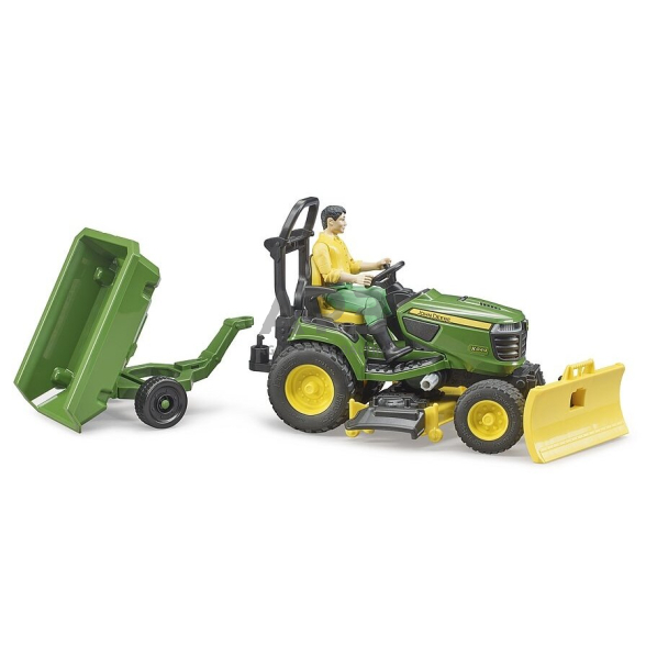 Bruder John Deere vejos žoliapjovė su figūrėle ir priekaba, 62104 1