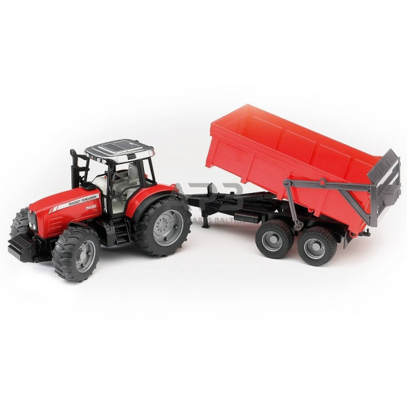 Bruder traktorius Massey Ferguson 7480 su apverčiama talpykla 02045