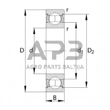 Case IH 1046 62042RSC3SKF Gilių griovelių rutulinis guolis 20x47x14mm SKF