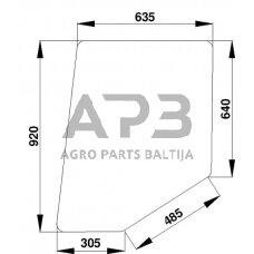 Case IH 1046 D520484 Durų stiklas