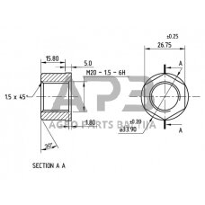 Case IH 1046 X435511130000N Rato veržlė M20 x 1,5