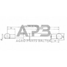 Case IH 1056 / 1056XL CA069167 Dujinis statramstis L275mm 350N Stabilus