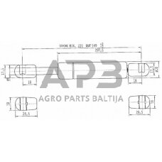 Case IH 1056 / 1056XL CA858595 Dujinis statramstis L549mm 180N Stabilus