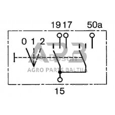 Case IH 1246 0343008006 Šilumos paleidimo jungiklis 0-1-2, Bosch