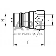 Case IH 1246 NVO2215M QRC vyriškas 1/2 colio – 12,5 – M22x1,5