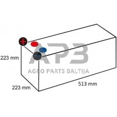 Case IH 1455 / 1455XL 655013090KR Baterija 12V 155Ah 900A JK: 621 Kramp