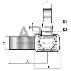 Case IH 1455 / 1455XL SHP434KR Skersinės vairo trauklės galas