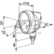 Case IH 2130 05155000 Darbinis žibintas halogeninis, 55/70W, apvalus, 12/24V, baltas, 144mm, Cobo