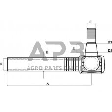 Case IH 2140 Pro SHP535KR Skersinės vairo trauklės galas