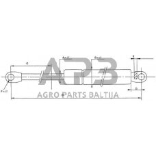 Case IH 3220 CA118605 Dujinis statramstis L225mm 160N Stabilus