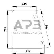 Case IH 3220 D7093 Šoninis langas