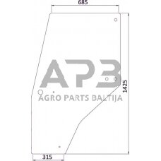 Case IH 3230 144950A1KR Durų stiklas