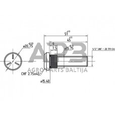 Case IH 385 81816580N Rato varžtas NH