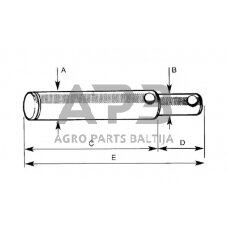 Case IH 4240 VLK5436 Toplink kaištis 19,00 mm/25,4x156 mm Cat.1/2 Vapormatic