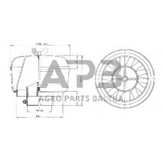 Case IH 485 / 485XL PBH001249 Pirminis valiklis su žarnos spaustuku Donaldson