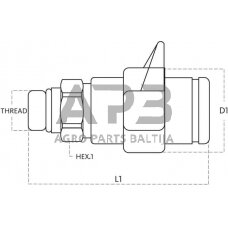 Case IH 5120 3NV178UNFF QRC moteriškas 1/2" – 7/8 UNF