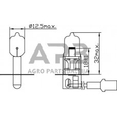 Case IH 5120 B1206 lemputė Halogeninė sfera H3 12V 55W PX22s Kramp