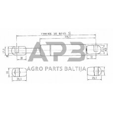 Case IH 5120 CA722391 Dujinis statramstis L475mm 150N Stabilus