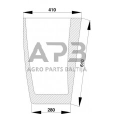 Case IH 5120 D7304 Apatinis priekinis stiklas