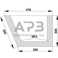 Case IH 5120 D7306 Durų stiklas Apatinis