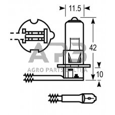 Case IH 5130 VLC0453 lemputė Halogen H3 12V 55W Vapormatic