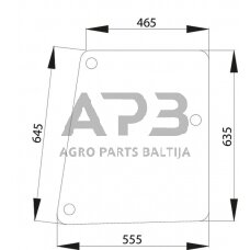 Case IH 644 D520512B Šoninis langas