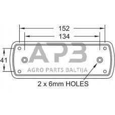 Case IH 695 / 695XL 900600LB Krypties ir padėties apšvietimas Halogeninis, priekis, stačiakampis, 12/24V, gintaras/baltas, užsukamas, 186x66x55mm, Britax