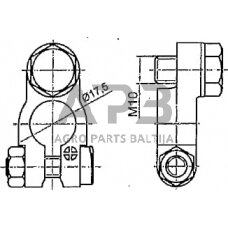 Case IH 7110 BA811 Akumuliatoriaus gnybtas su m10 varžtu, teigiamas