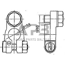 Case IH 7110 BA821 Akumuliatoriaus gnybtas su neigiamu M10 varžtu