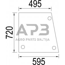 Case IH 745S 3226350R1N Šoninis stiklas