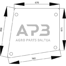 Case IH 840 1332485C1N Durų stiklo viršus