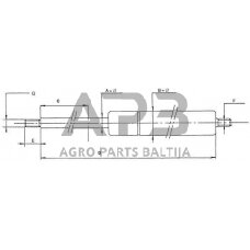 Case IH 840 CA334960 Dujinis statramstis L228.5mm 250N Stabilus