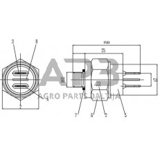 Case IH 956 / 956XL 9910201 Stabdžių žibintų jungiklis