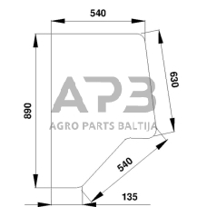 Case IH 956 / 956XL D7014 Durų stiklo galinė dalis