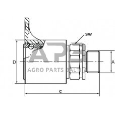 Case IH 956 / 956XL ZPF10N22 greito atjungimo mova ZP F M22