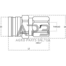 Case IH C100 VF71815M vyriška stabdžių mova M18x1,5-12L