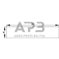 Case IH C42 134568349 Apatinis galinis stiklas